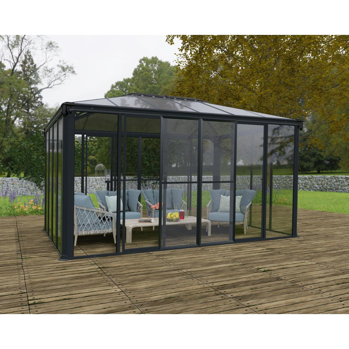 Ledro Enclosed Gazebo Solarium 10 x 14 ft. | Palram-Canopia-Delightful Yard
