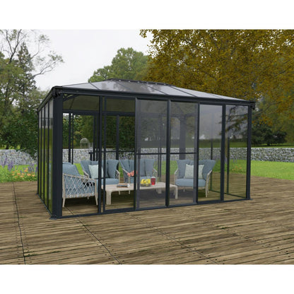 Ledro Enclosed Gazebo Solarium 10 x 14 ft. | Palram-Canopia-Delightful Yard