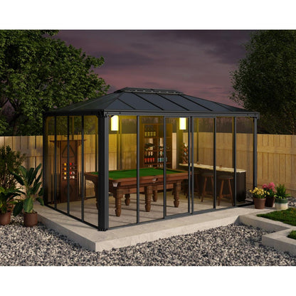 Ledro Enclosed Gazebo Solarium 10 x 14 ft. | Palram-Canopia-Delightful Yard