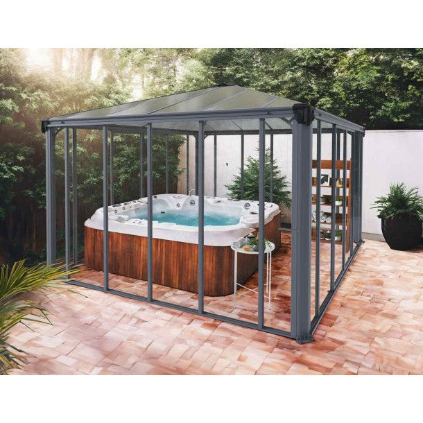 Ledro Enclosed Gazebo Solarium 12 x 12 ft. | Palram-Canopia-Delightful Yard