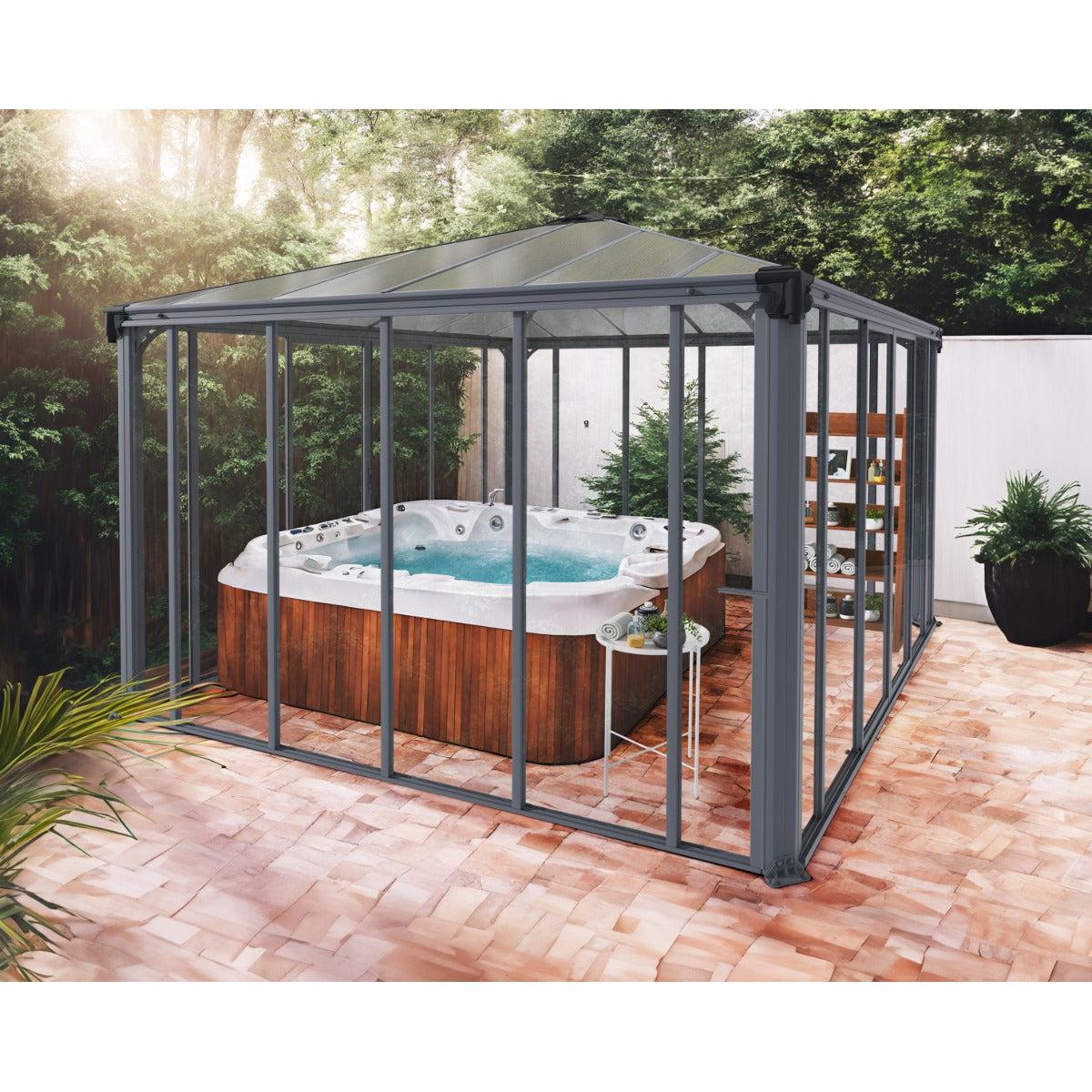 Ledro Enclosed Gazebo Solarium 12 x 12 ft. | Palram-Canopia-Delightful Yard