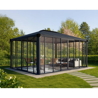 Ledro Enclosed Gazebo Solarium 12 x 16 ft. | Palram-Canopia-Delightful Yard