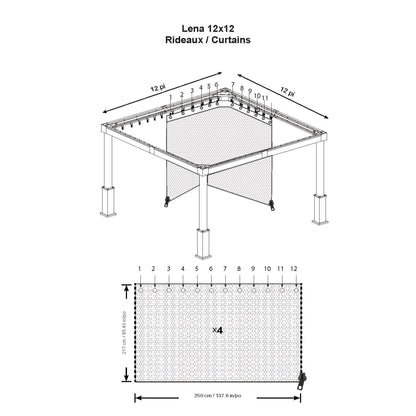 Lena Gazebo Curtains 12 x 12 ft | Sojag-Delightful Yard