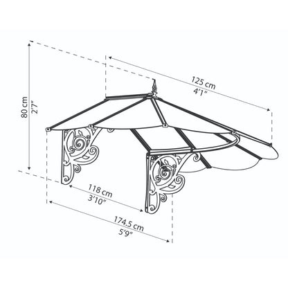 Lily French Door Awning 4 x 5 ft. Clear Panel | Palram-Canopia-Delightful Yard