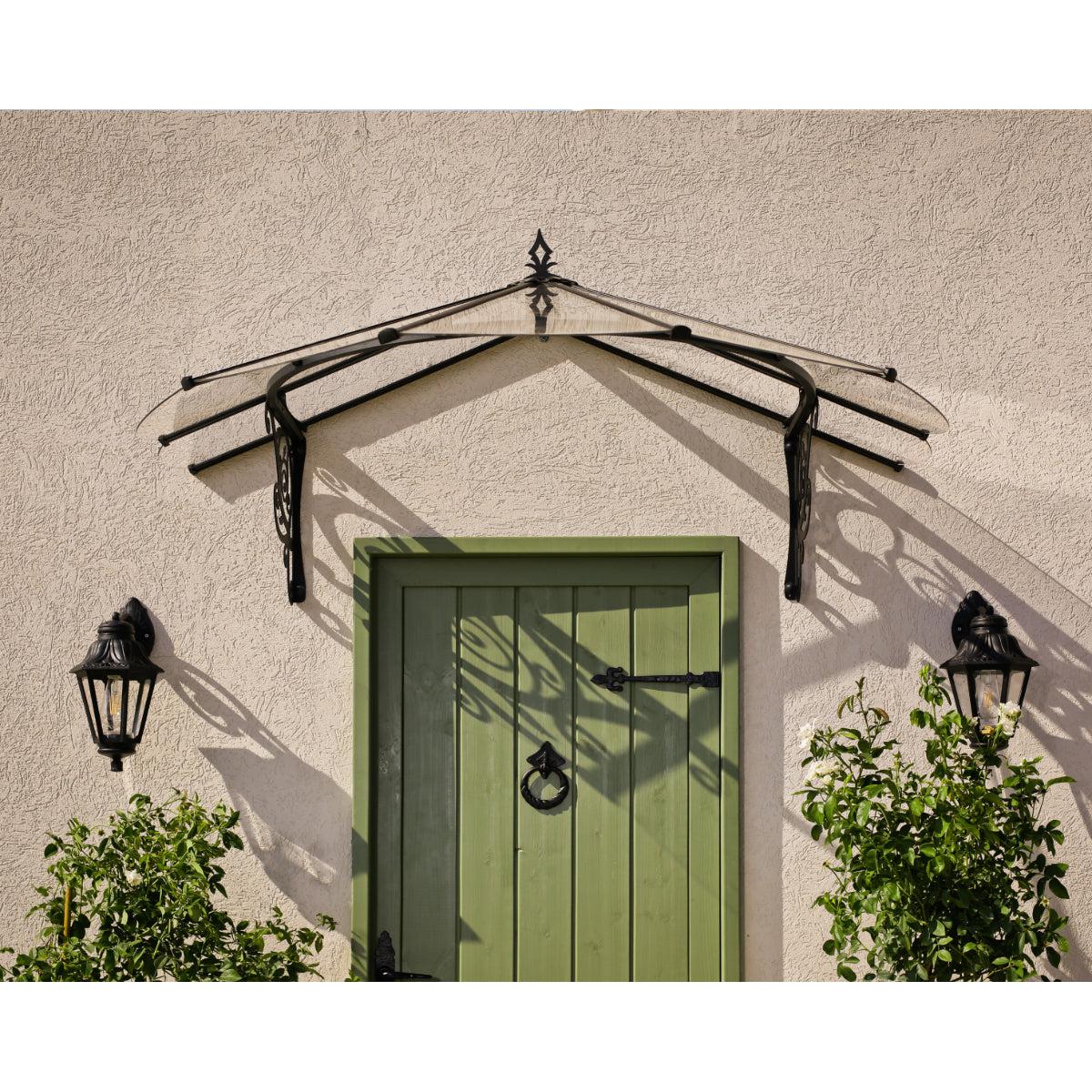 Lily French Door Awning 4 x 5 ft. Clear Panel | Palram-Canopia-Delightful Yard