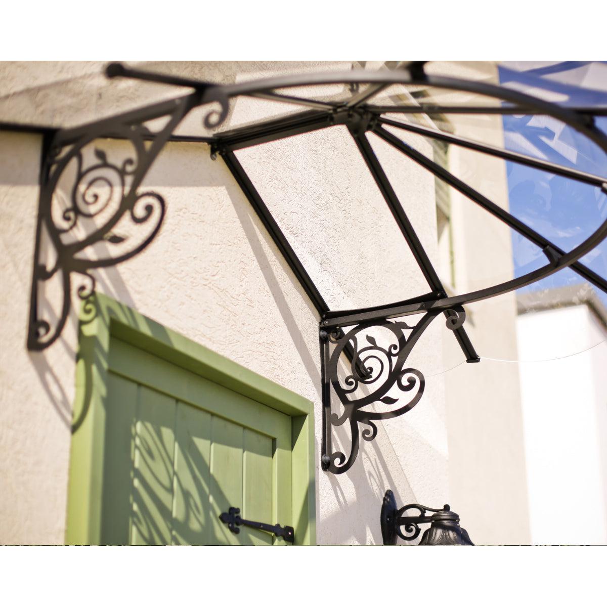 Lily French Door Awning 4 x 5 ft. Clear Panel | Palram-Canopia-Delightful Yard