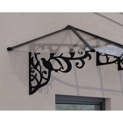 Lily French Door Awning 7 x 3 ft. Clear Panel | Palram-Canopia-Delightful Yard