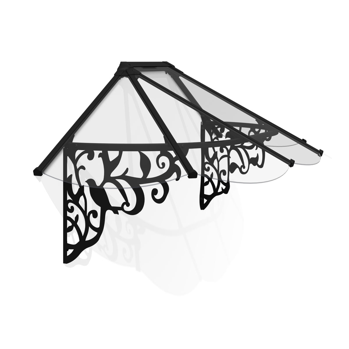 Lily French Door Awning 7 x 3 ft. Clear Panel | Palram-Canopia-Delightful Yard