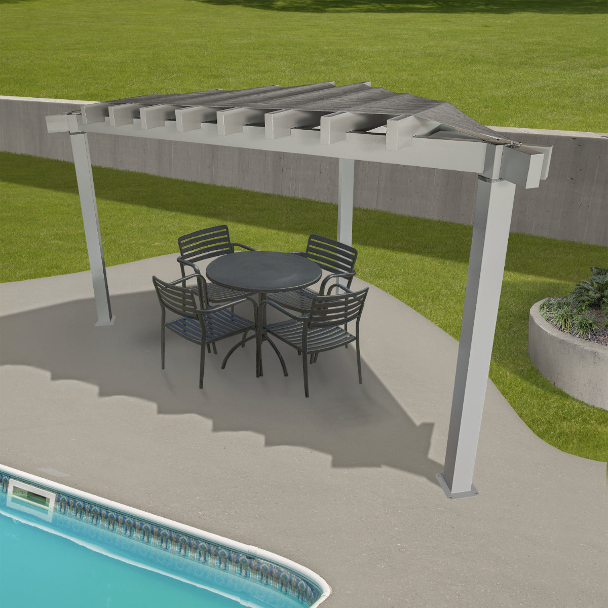Lima 10 x 10 ft. Triangle Aluminum Pergola| Sojag-Delightful Yard