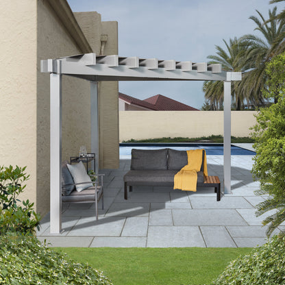 Lima 10 x 10 ft. Triangle Aluminum Pergola| Sojag-Delightful Yard
