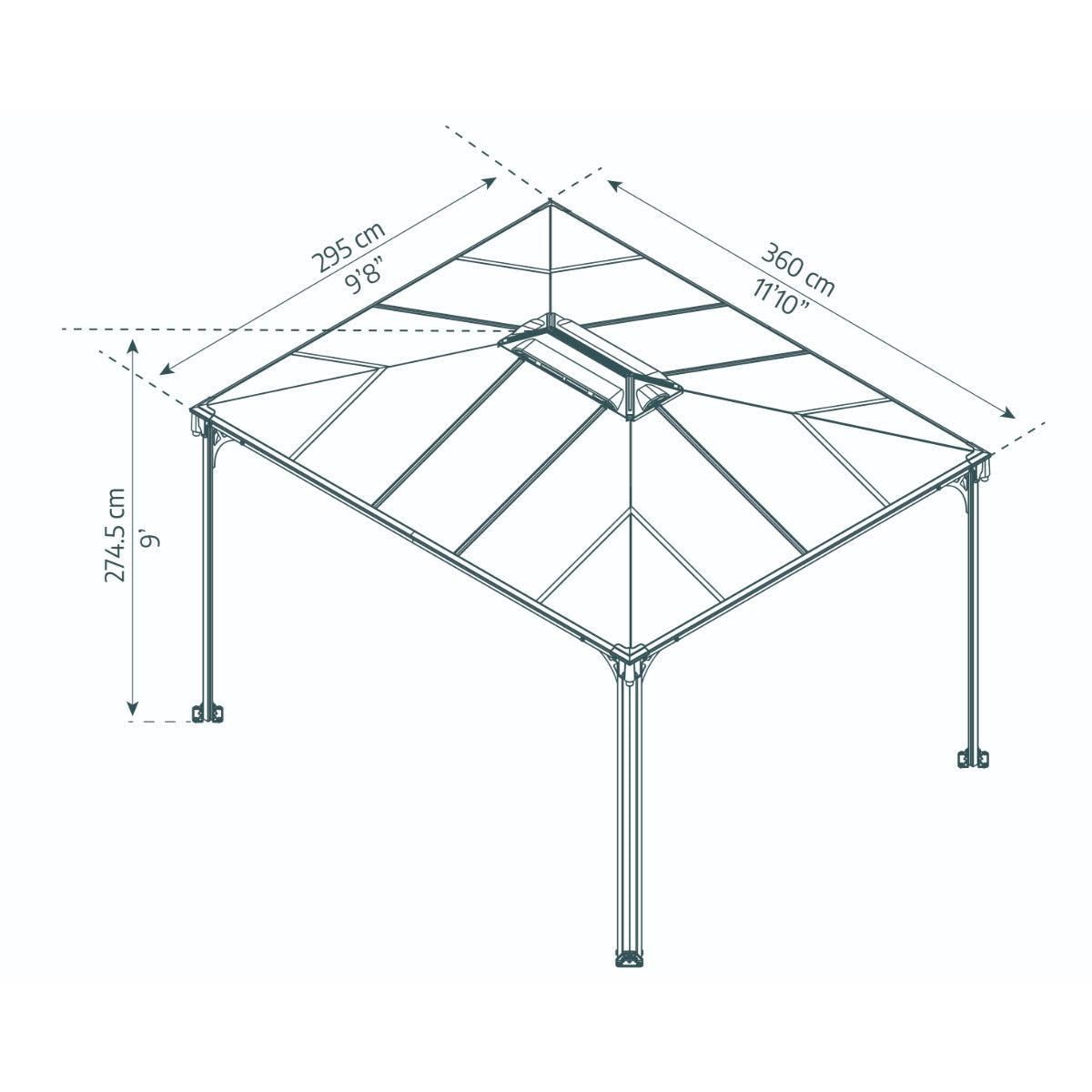 Martinique Aluminum Gazebo 10 x 12 ft. | Palram-Canopia-Delightful Yard