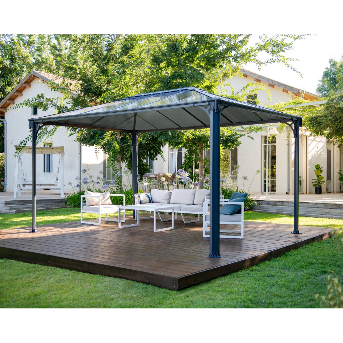 Martinique Aluminum Gazebo 10 x 14 ft. | Palram-Canopia-Delightful Yard