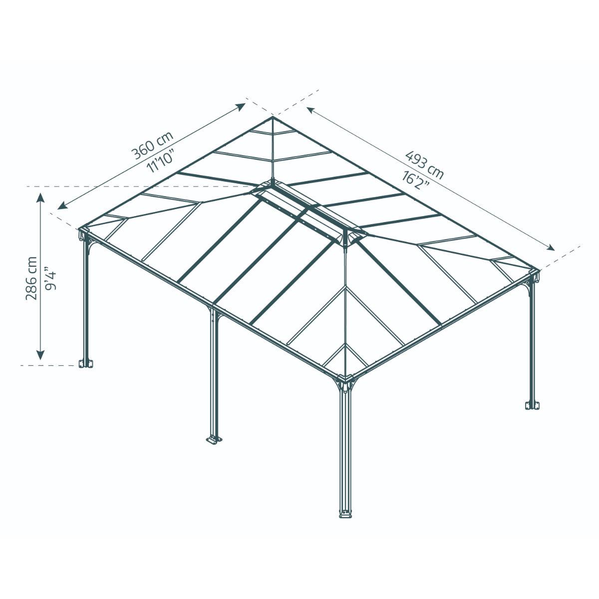 Martinique Aluminum Gazebo 12 x 16 ft. | Palram-Canopia-Delightful Yard