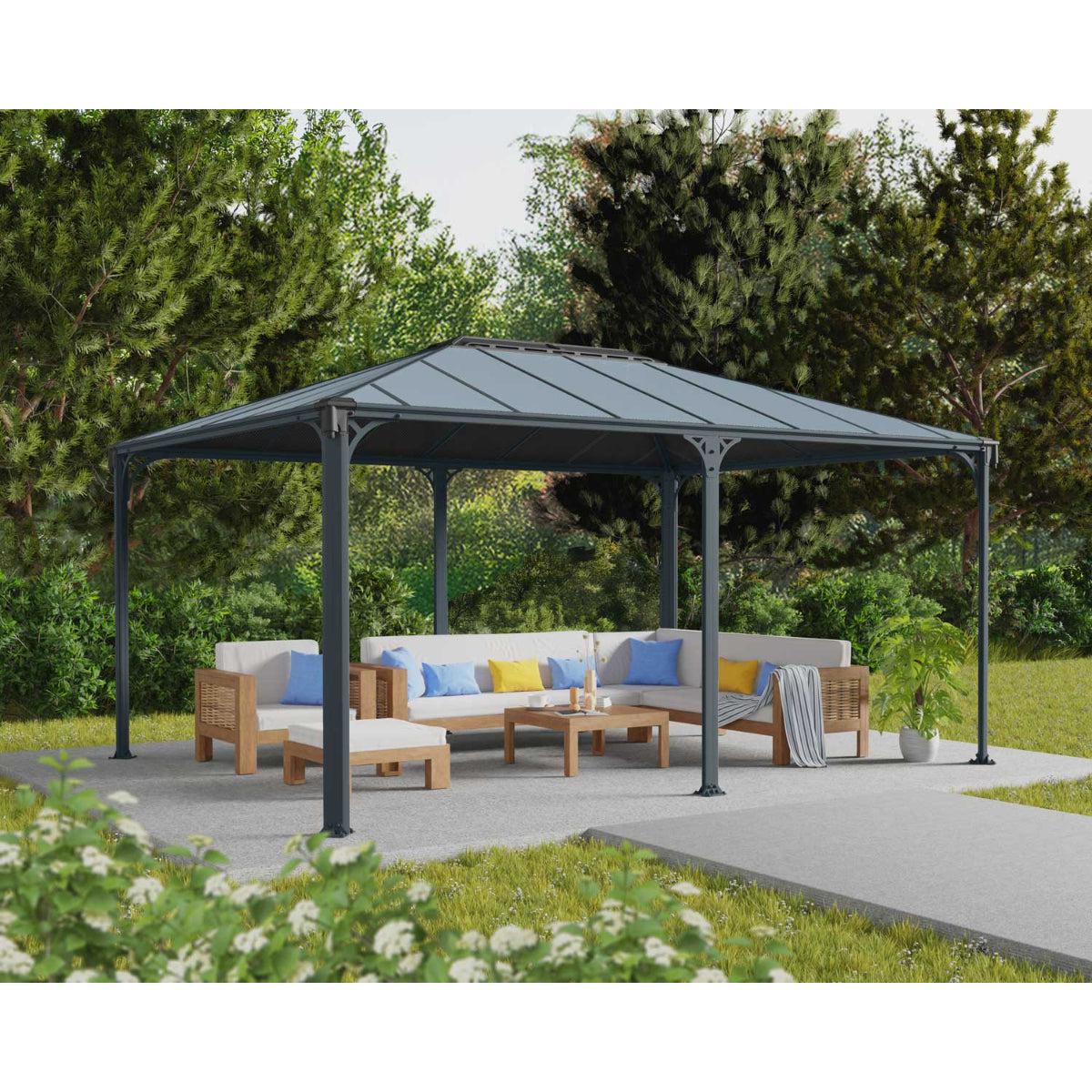 Martinique Aluminum Gazebo 12 x 16 ft. | Palram-Canopia-Delightful Yard