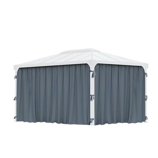 Martinique Gazebo Curtain Set 10 x 14 ft | Palram-Canopia-Delightful Yard