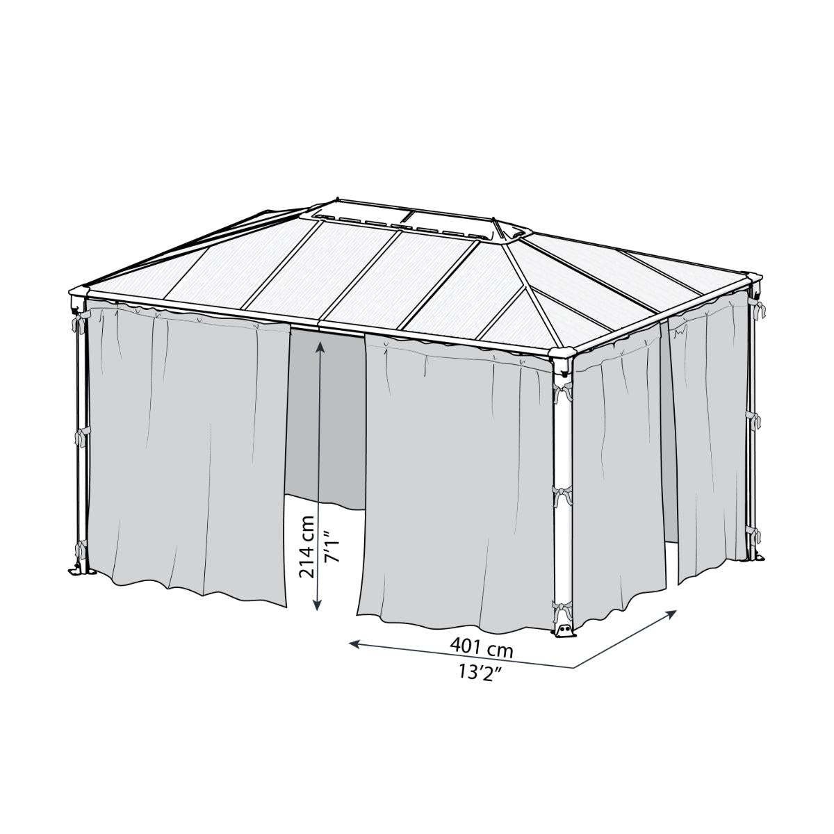 Martinique Gazebo Mosquito Netting Set 10 x 14 ft | Palram-Canopia-Delightful Yard