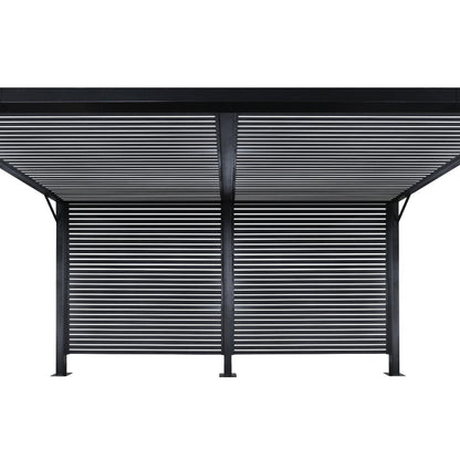 Meeru 9 x 12 ft. Aluminum Pergola with Louvered Wall | Sojag-Delightful Yard