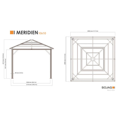 Meridien Aluminum Gazebo 10 x 10 ft | Sojag-Delightful Yard