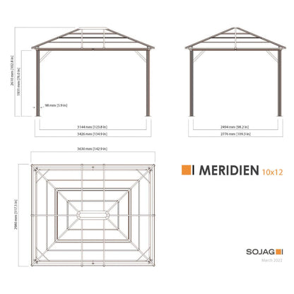 Meridien Aluminum Gazebo 10 x 12 ft | Sojag-Delightful Yard