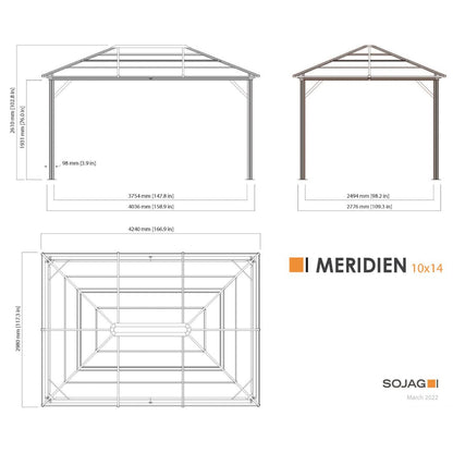 Meridien Aluminum Gazebo 10 x 14 ft | Sojag-Delightful Yard