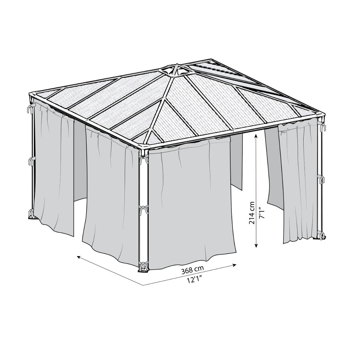 Milano 10 x 10 | Palermo 10 x 10 | Palermo 12 x 12 | Martinique 10 x 12 Gazebo Mosquito Netting Set | Palram-Canopia-Delightful Yard