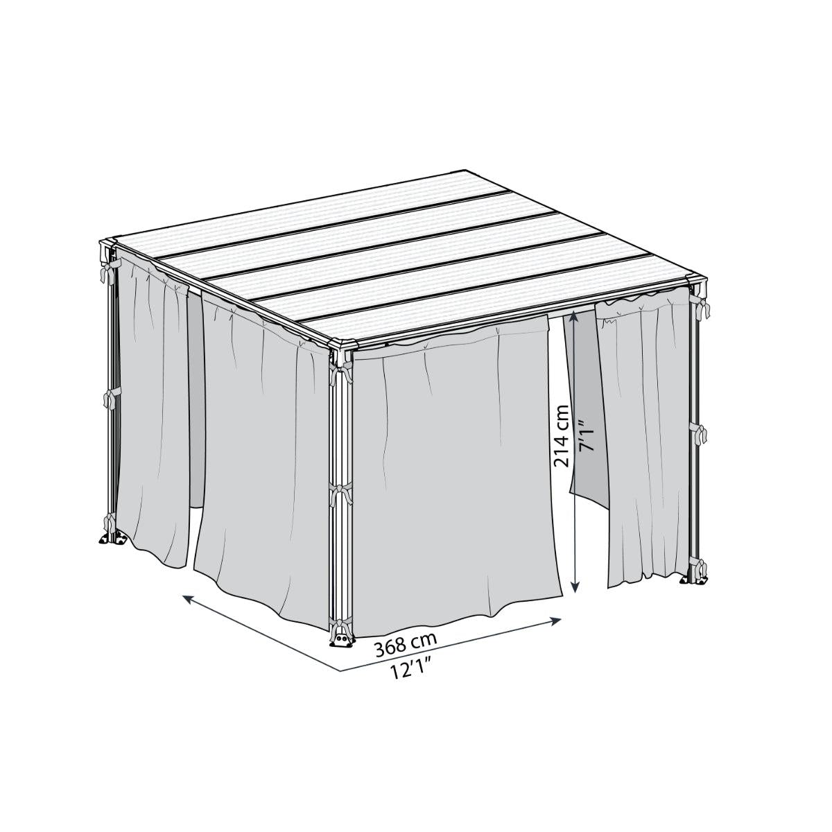 Milano 10 x 10 | Palermo 10 x 10 | Palermo 12 x 12 | Martinique 10 x 12 Gazebo Mosquito Netting Set | Palram-Canopia-Delightful Yard