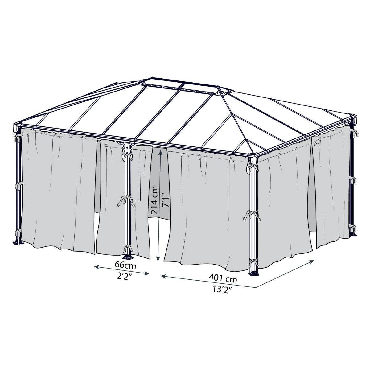 Milano 10 x 14 | Martinique 12 x 16 ft. Gazebo Mosquito Netting Set | Palram-Canopia-Delightful Yard