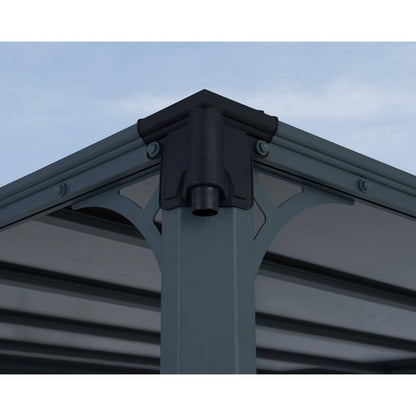 Milano Aluminum Flat Roof Gazebo 10 x 14 ft.| Palram-Canopia-Delightful Yard