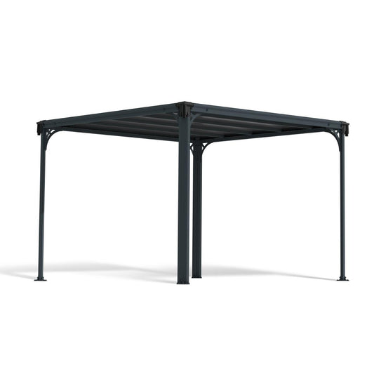 Milano Aluminum Flat Roof Gazebo 10 x 10 ft. | Palram-Canopia-Delightful Yard