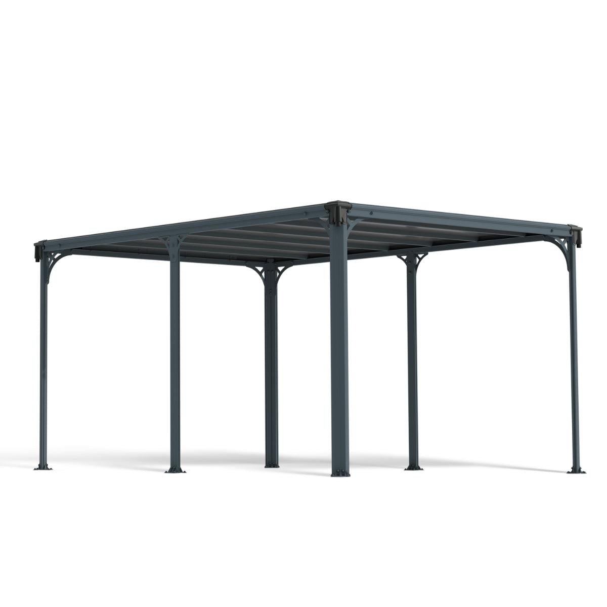 Milano Aluminum Flat Roof Gazebo 10 x 14 ft.| Palram-Canopia-Delightful Yard