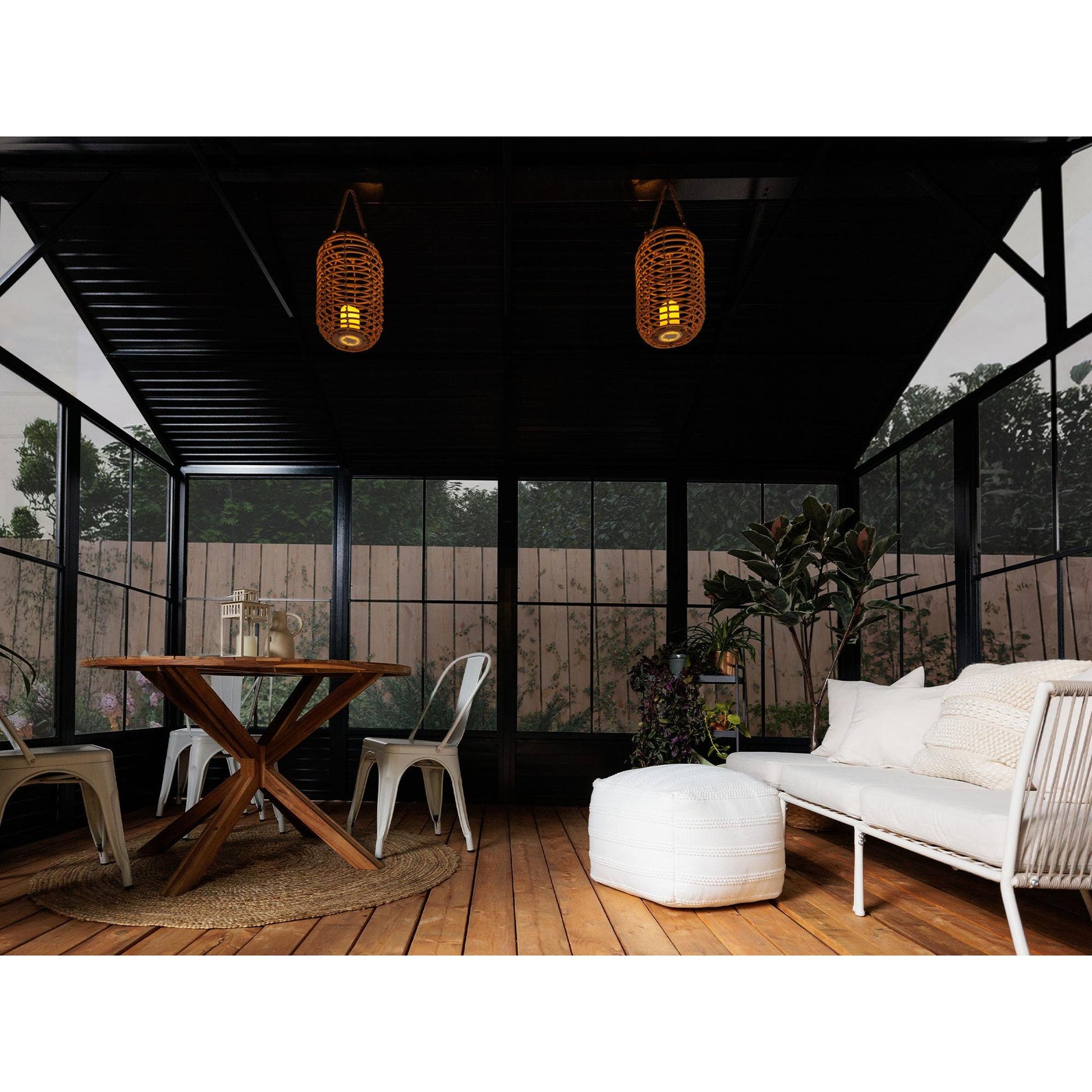 Myrdal Aluminum Solarium Metal Roof 11 x 14 ft. Black| Gazebo PenGuin-Delightful Yard