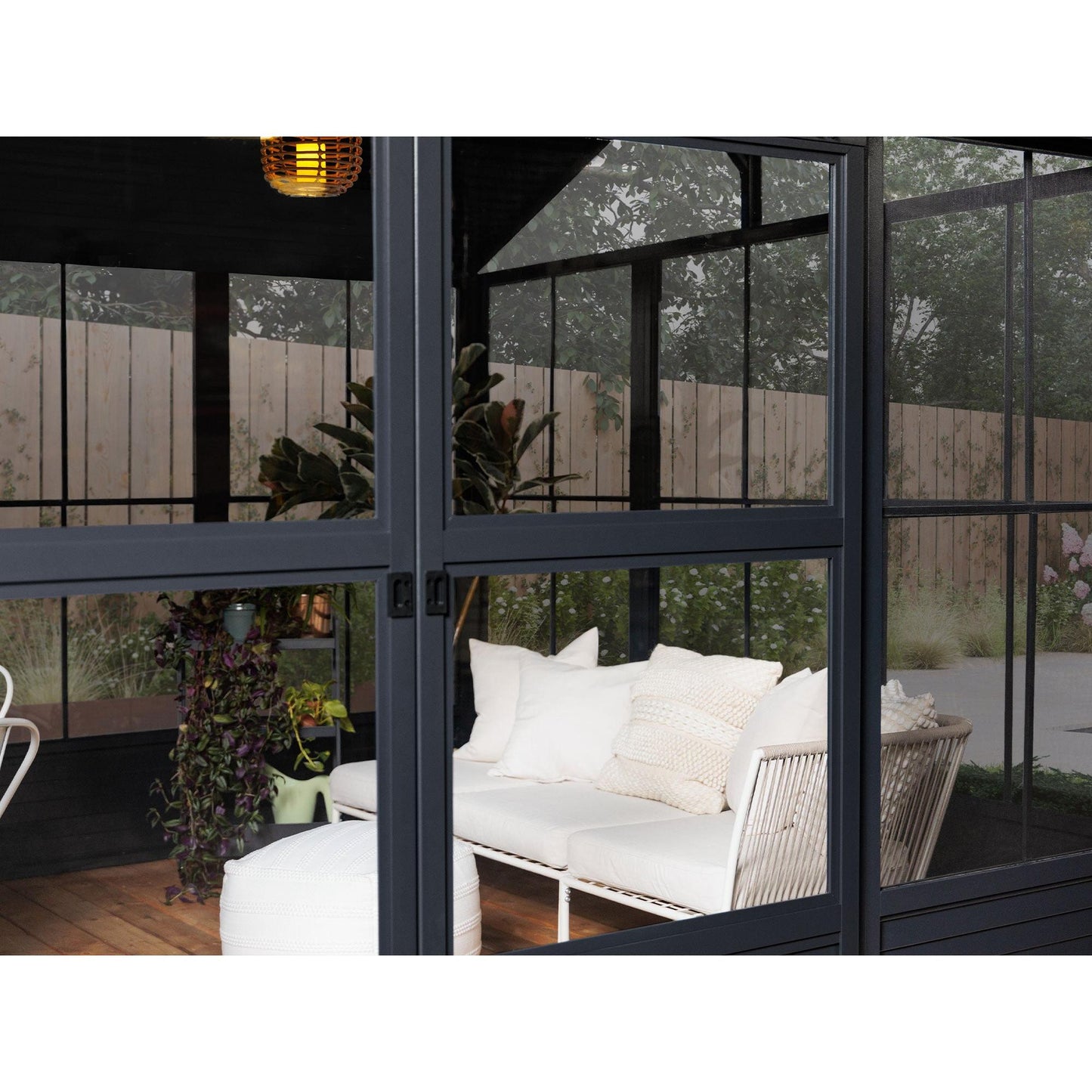 Myrdal Aluminum Solarium Metal Roof 11 x 14 ft. Black| Gazebo PenGuin-Delightful Yard