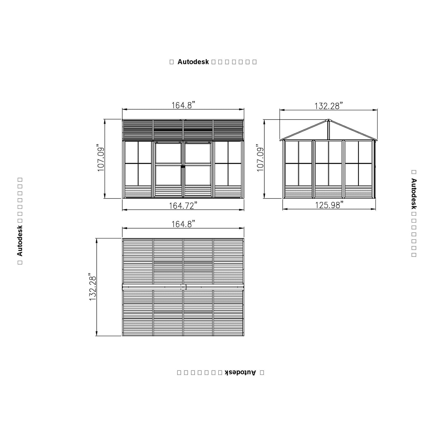Myrdal Aluminum Solarium Metal Roof 11 x 14 ft. Black| Gazebo PenGuin-Delightful Yard