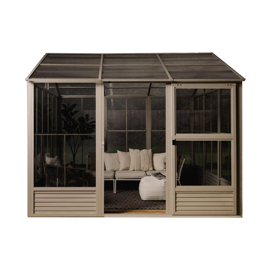 Myrdal Aluminum Solarium Polycarbonate Roof 11 x 14 ft. | Gazebo PenGuin-Delightful Yard