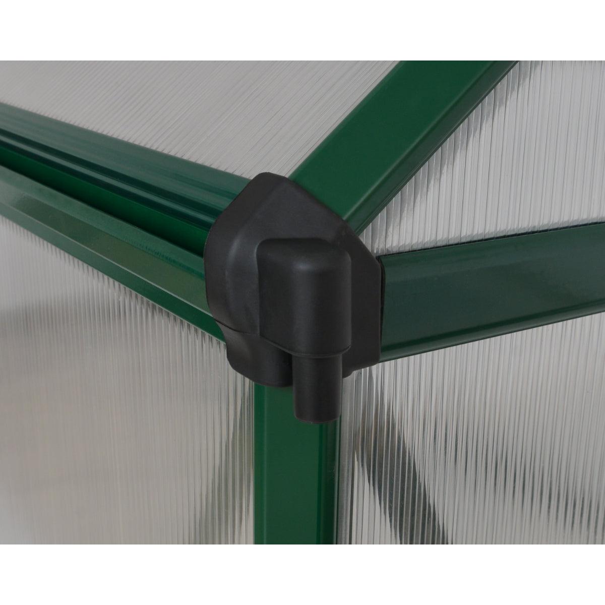 Mythos Polycarbonate Greenhouse 6 x 8 ft. Green Frame | Palram-Canopia-Delightful Yard