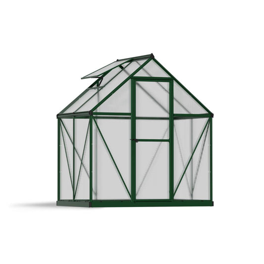 Mythos Polycarbonate Greenhouse 6 x 4 ft. Green Frame | Palram-Canopia-Delightful Yard