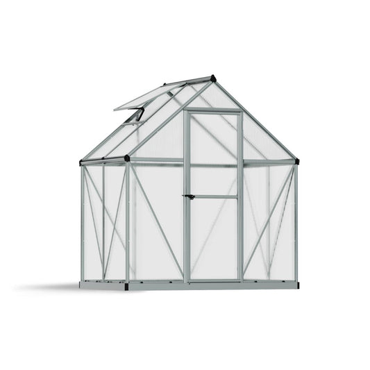 Mythos Polycarbonate Greenhouse 6 x 4 ft. Silver Frame | Palram-Canopia-Delightful Yard