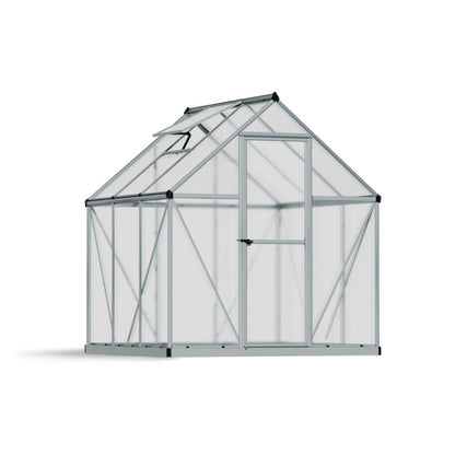 Mythos Polycarbonate Greenhouse 6 x 6 ft. Silver Frame | Palram-Canopia-Delightful Yard