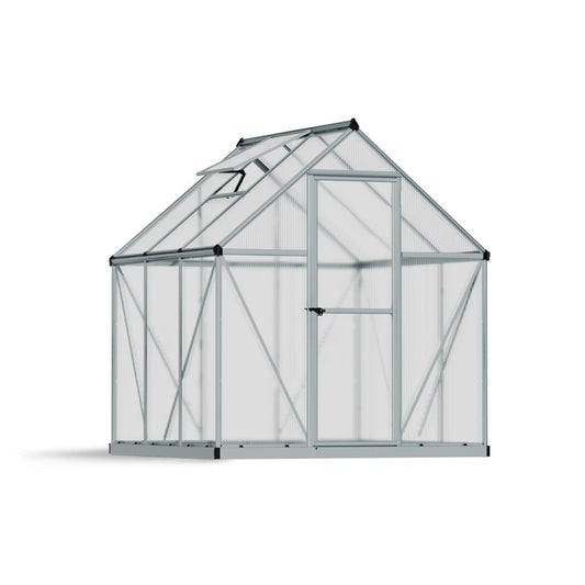 Mythos Polycarbonate Greenhouse 6 x 6 ft. Silver Frame | Palram-Canopia-Delightful Yard