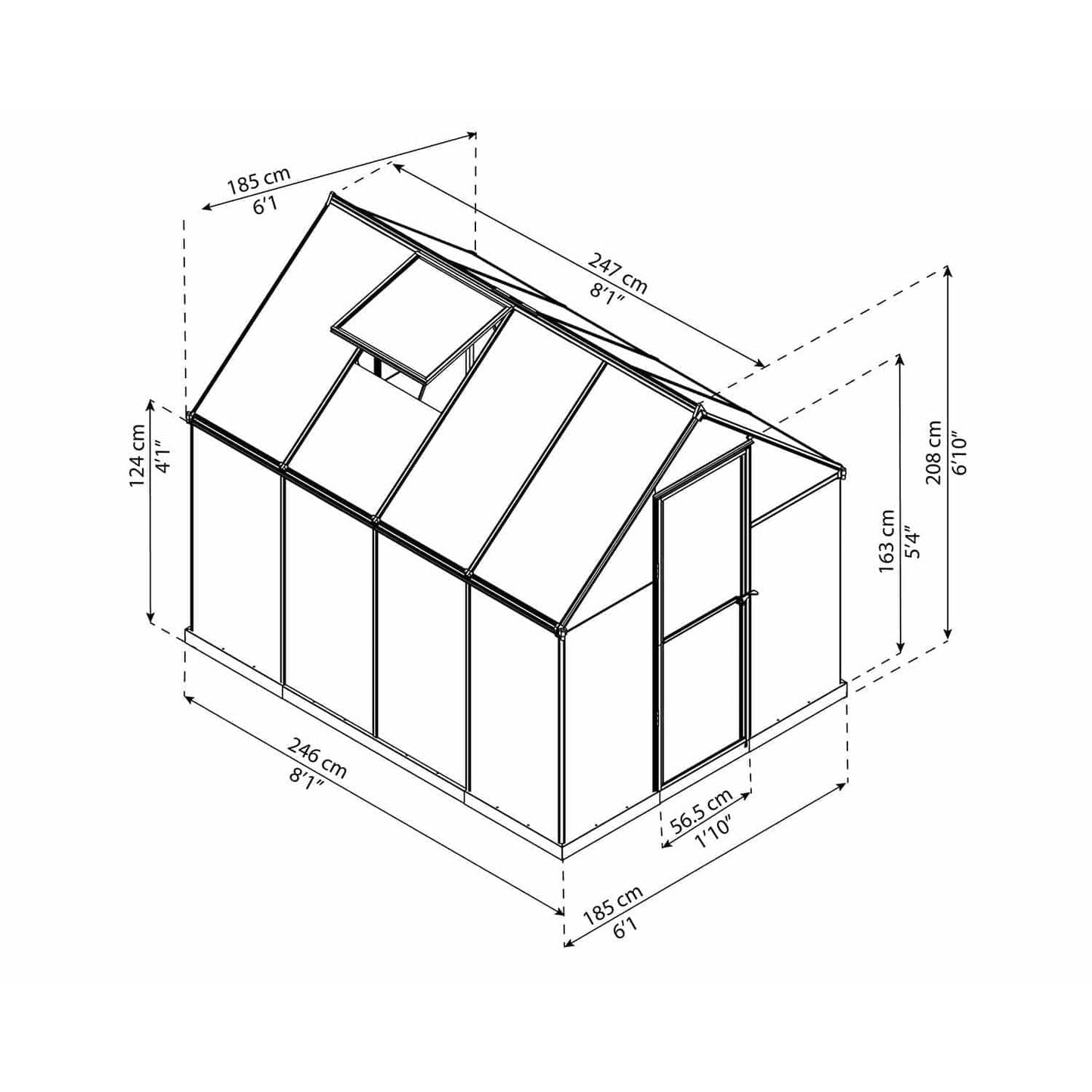 Mythos Greenhouse 6 x 8 ft. Green Frame | Palram-Canopia - Delightful Yard