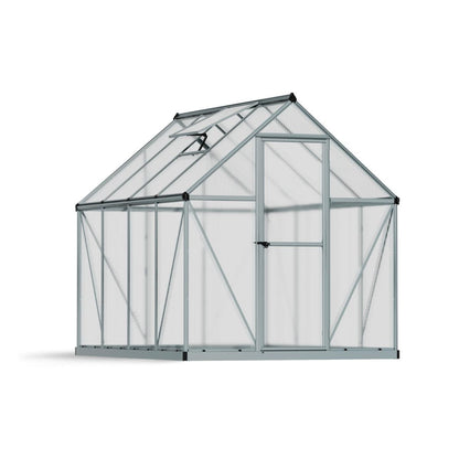 Mythos Polycarbonate Greenhouse 6 x 8 ft. Silver Frame | Palram-Canopia-Delightful Yard