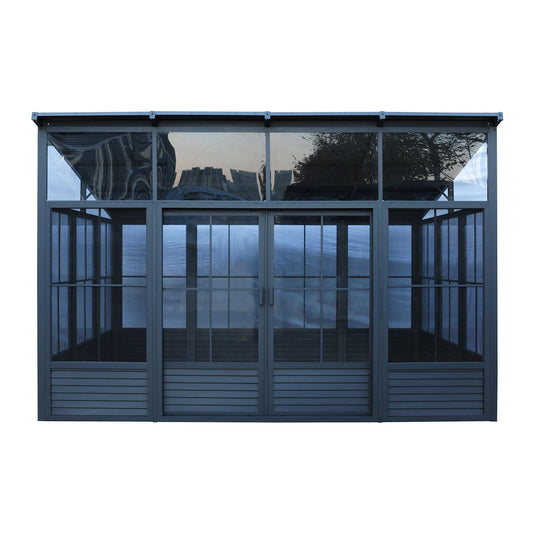 Narvik Aluminum Solarium Metal Roof 12 x 15 ft. | Gazebo PenGuin-Delightful Yard