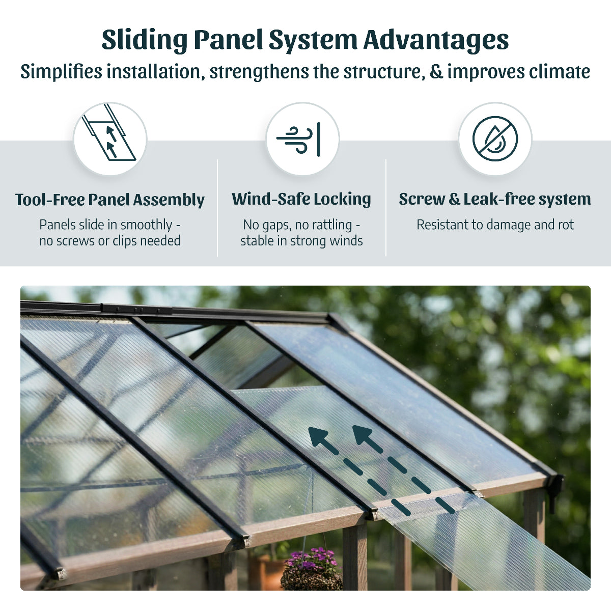 Natura Cedar Wood Polycarbonate Greenhouse 8 x 21 ft. | Palram-Canopia-Delightful Yard