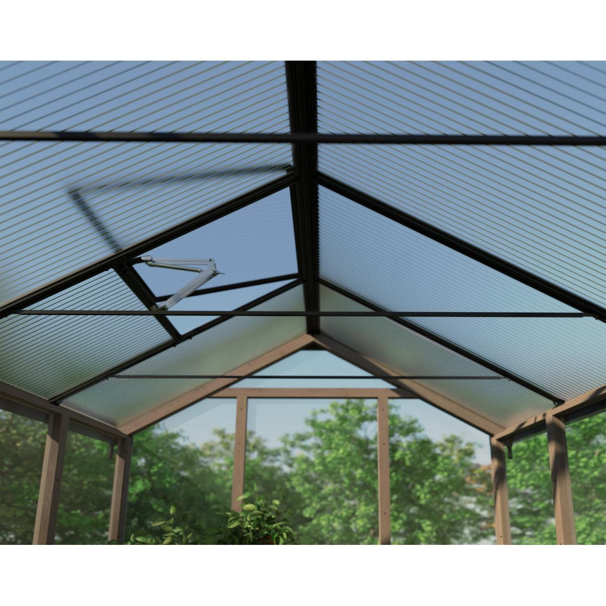 Natura Cedar Wood Polycarbonate Greenhouse 8 x 12 ft. | Palram-Canopia-Delightful Yard