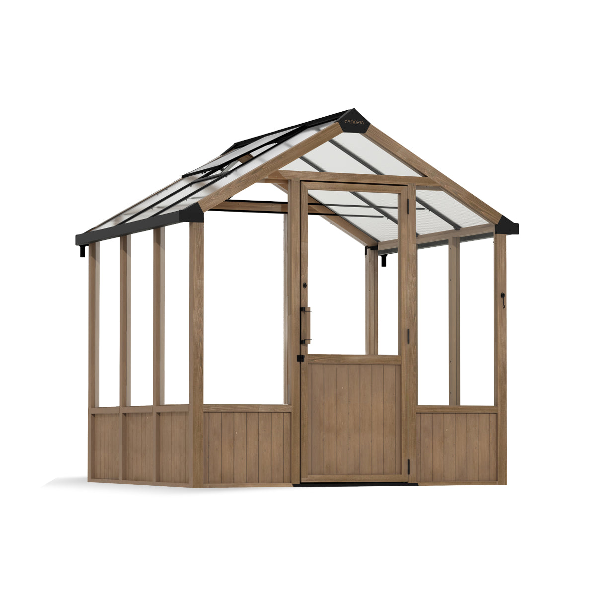 Natura Cedar Wood Polycarbonate Greenhouse 8 x 7 ft. | Palram-Canopia-Delightful Yard