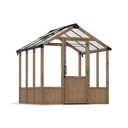 Natura Cedar Wood Polycarbonate Greenhouse 8 x 7 ft. | Palram-Canopia-Delightful Yard