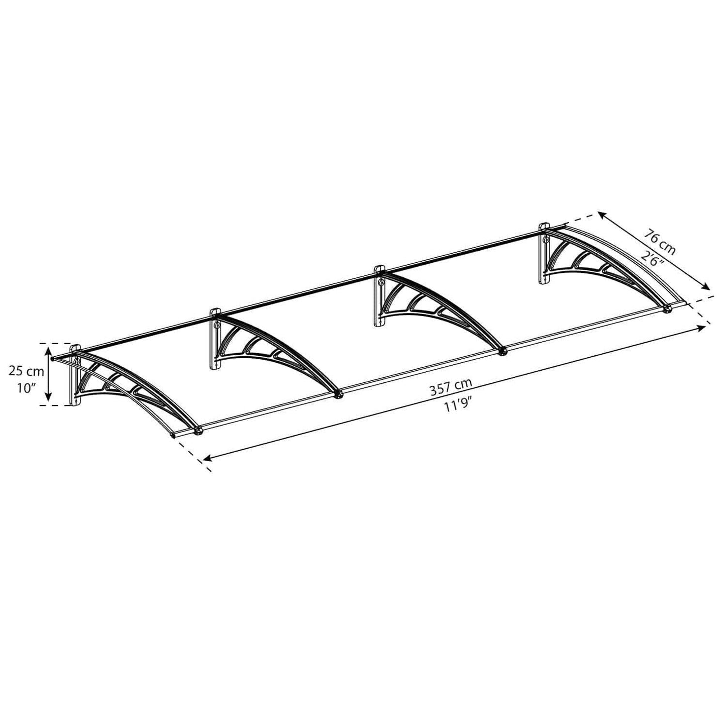 Neo 1180 Door Awning TwinWall Panel | Palram-Canopia - Delightful Yard