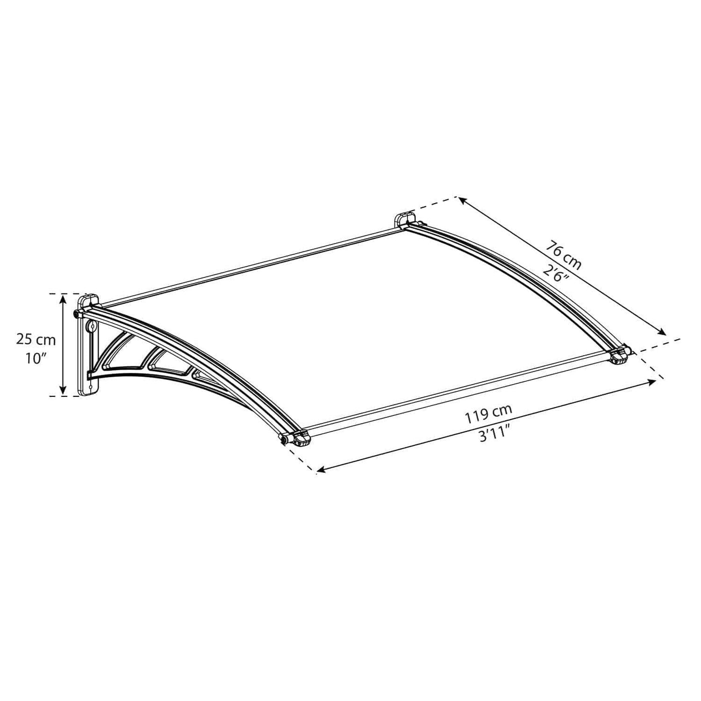 Neo 1180 Door Awning TwinWall Panel | Palram-Canopia - Delightful Yard