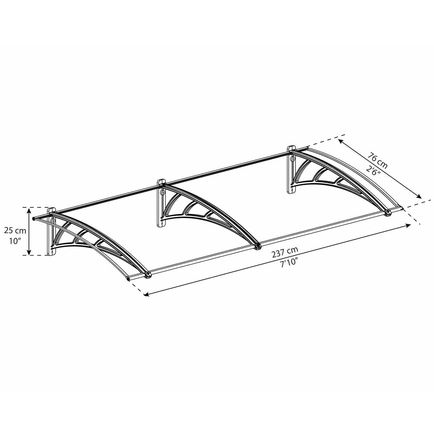 Neo 1180 Door Awning TwinWall Panel | Palram-Canopia - Delightful Yard