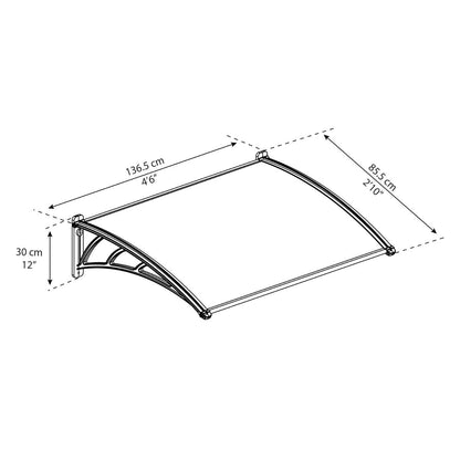Neo Door Awning 4.5 x 2.8 ft TwinWall Panel | Palram-Canopia-Delightful Yard